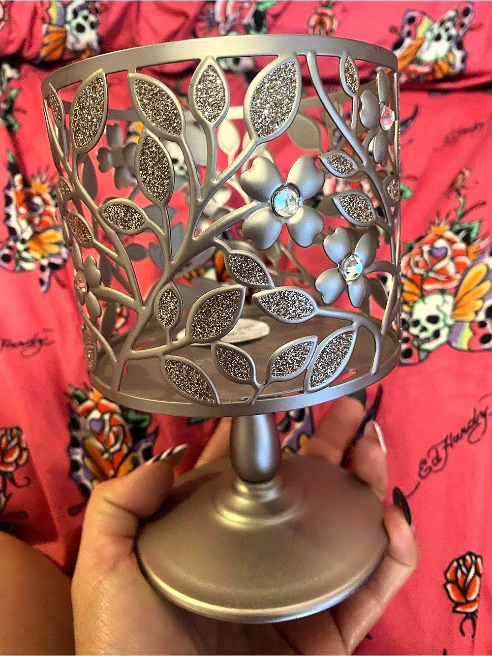 Mackenzie-Childs Floral Metal Candle Holder Decor